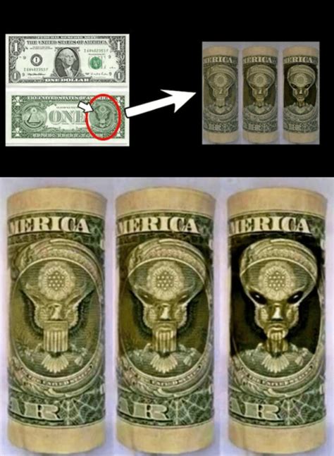 Alien on the dollar bill